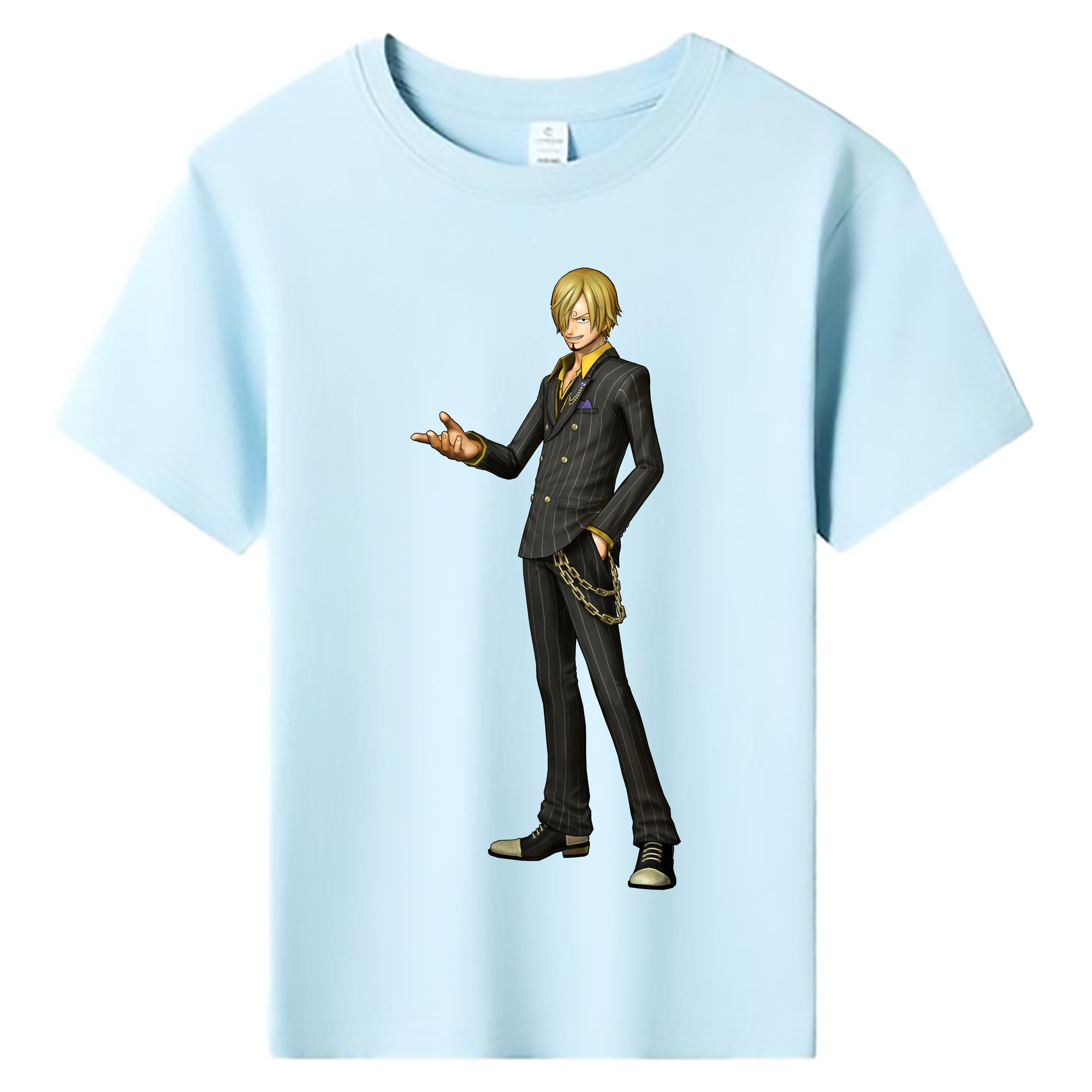 （画像用） ワンピース サンジ ONE PIECE Sanji 綿100％キッズTシャツ（フロントプリント）